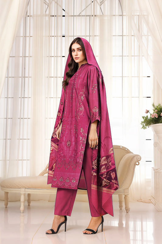 ROSE PINK VISCOSE EMBROIDERED | 3 PIECE | UNSTITCHED | 3705