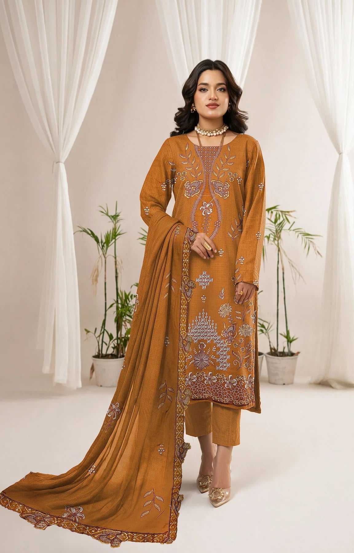 DHANAK 3 PIECE EMBROIDERED (UNSTITCHED)-508