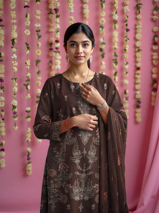 BROWNIE VISCOSE EMBROIDERED | 3 PIECE | UNSTITCHED | 3405