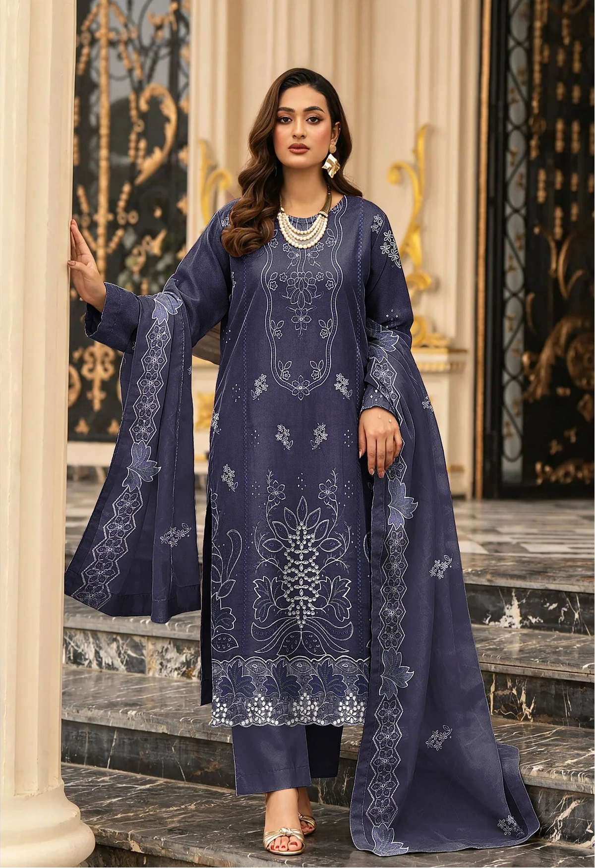 DHANAK 3 PIECE EMBROIDERED (UNSTITCHED)-513