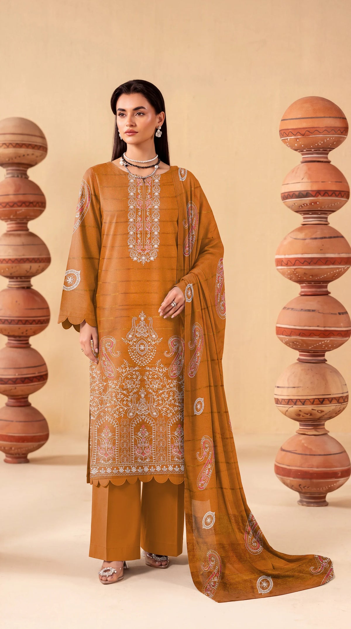 DHANAK 3 PIECE EMBROIDERED (UNSTITCHED)- 514