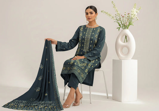 ZINK DHANAK EMBROIDERED | 3 PIECE | UNSTITCHED | 4201