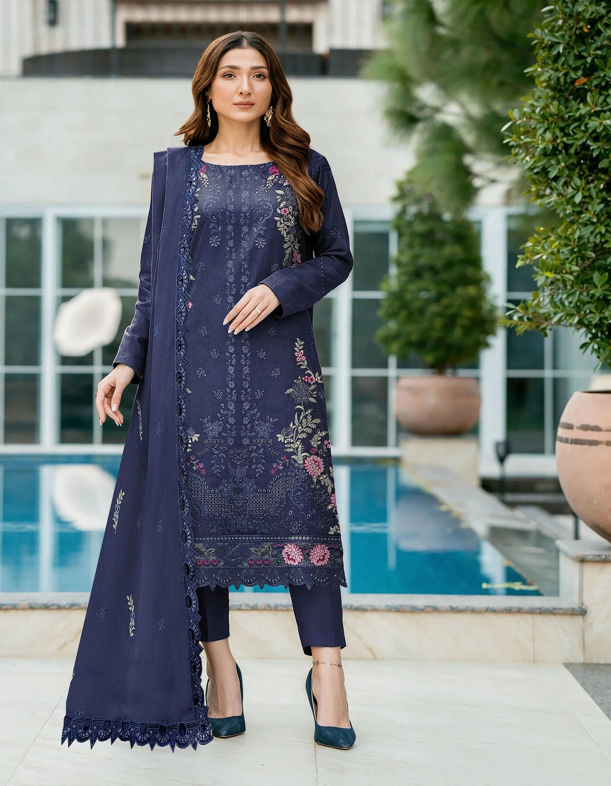 DHANAK 3 PIECE EMBROIDERED (UNSTITCHED)-509
