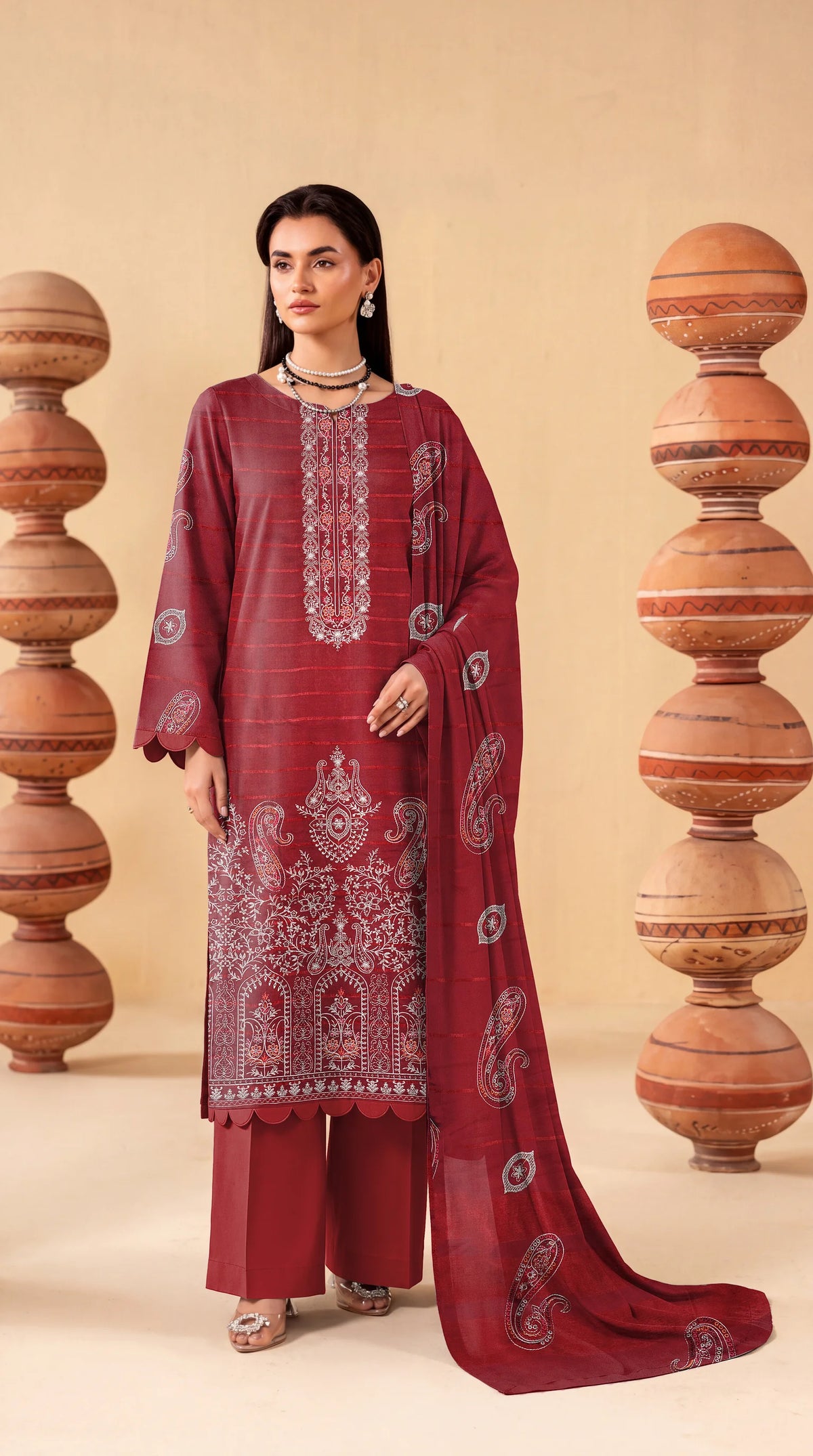 DHANAK 3 PIECE EMBROIDERED (UNSTITCHED)- 514