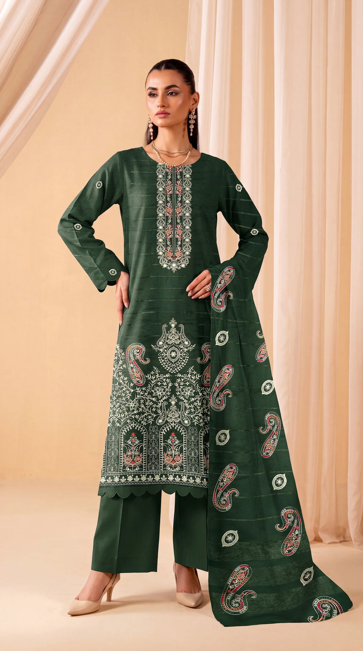 DHANAK 3 PIECE EMBROIDERED (UNSTITCHED)- 514