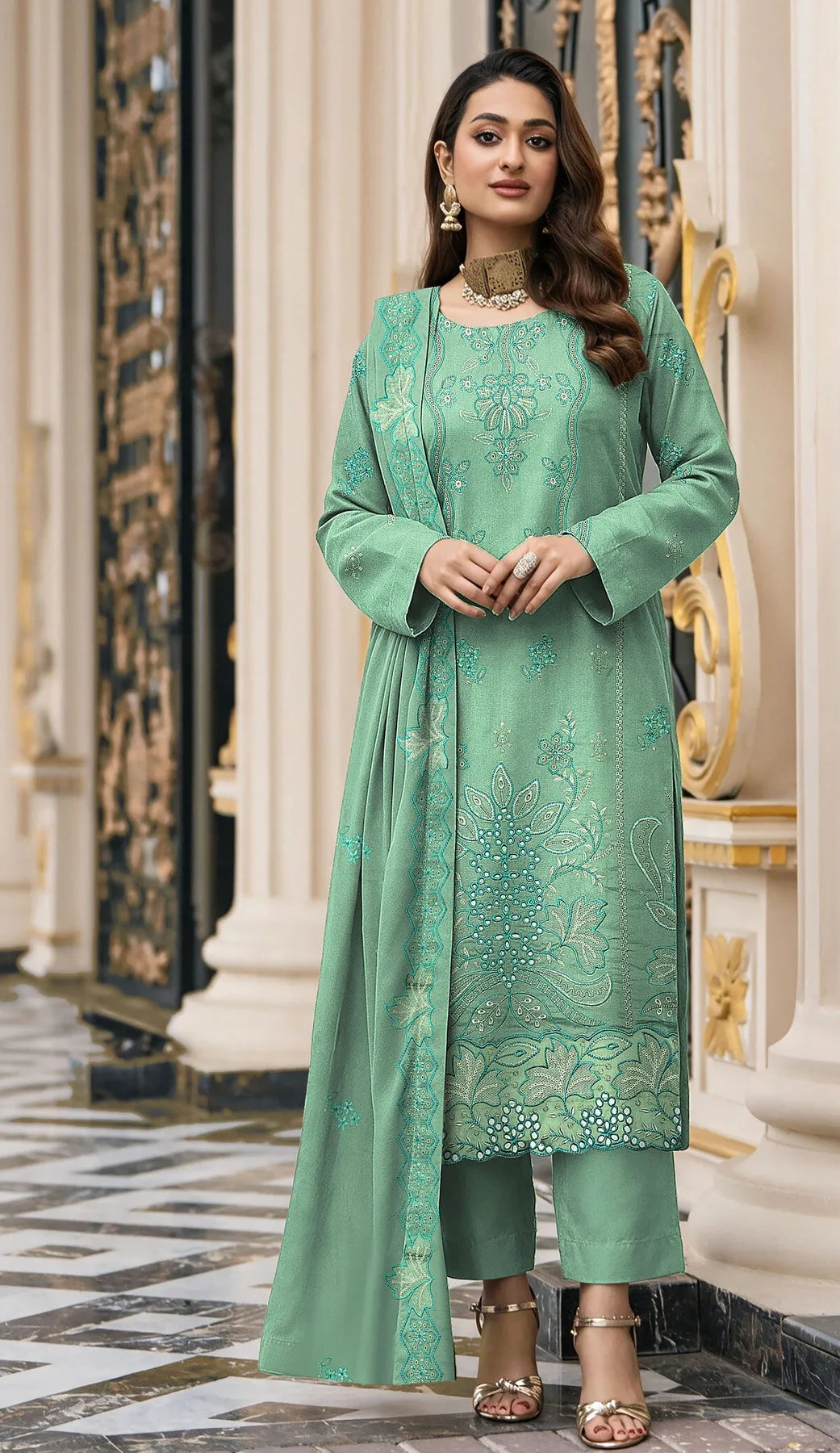 DHANAK 3 PIECE EMBROIDERED (UNSTITCHED)-513