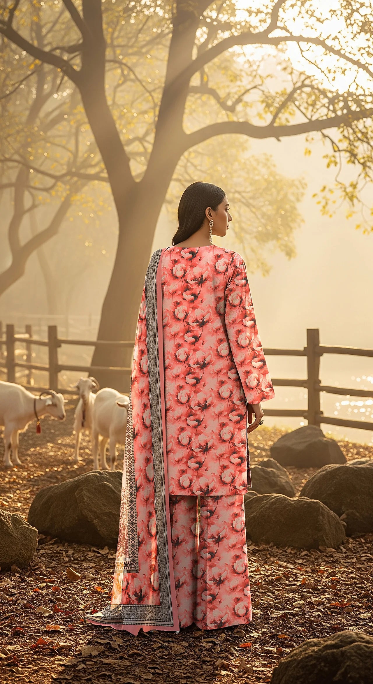 CANDY PINK PRINTED KARANDI | ALLOVER | UNSTITCHED | 3 PIECE | 4509