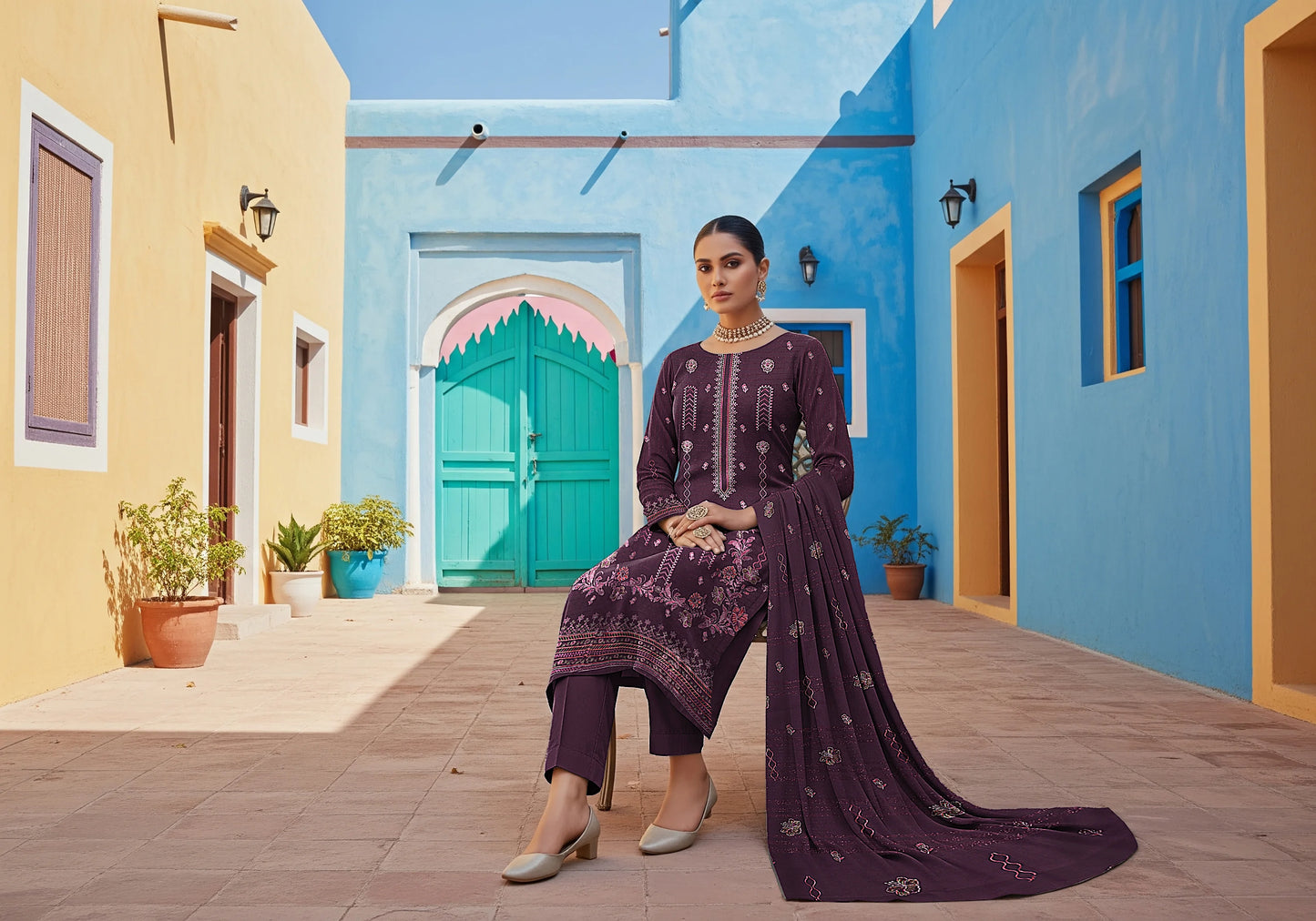BEATROOT DHANAK EMBROIDERED | 3 PIECE | UNSTITCHED | 3801