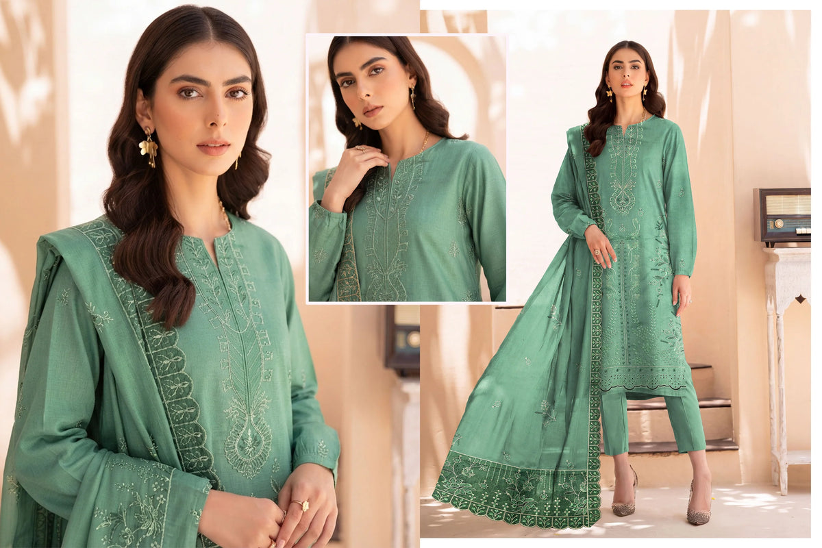 V512 DHANAK 3 PIECE EBROIDERED (UNSTITCHED)