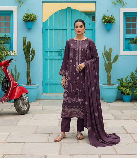 BEATROOT DHANAK EMBROIDERED | 3 PIECE | UNSTITCHED | 3801