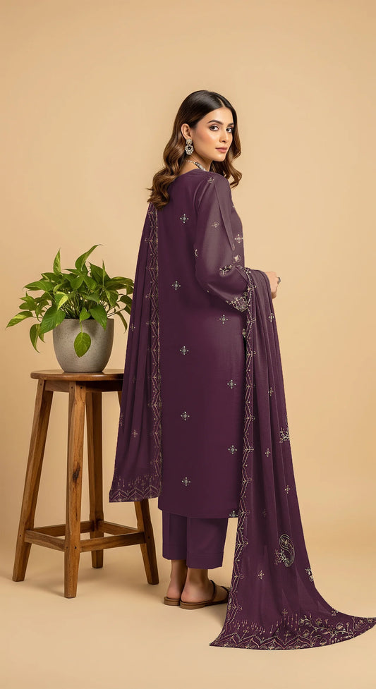 PLUM DHANAK EMBROIDERED | 3 PIECE | UNSTITCHED | 4301