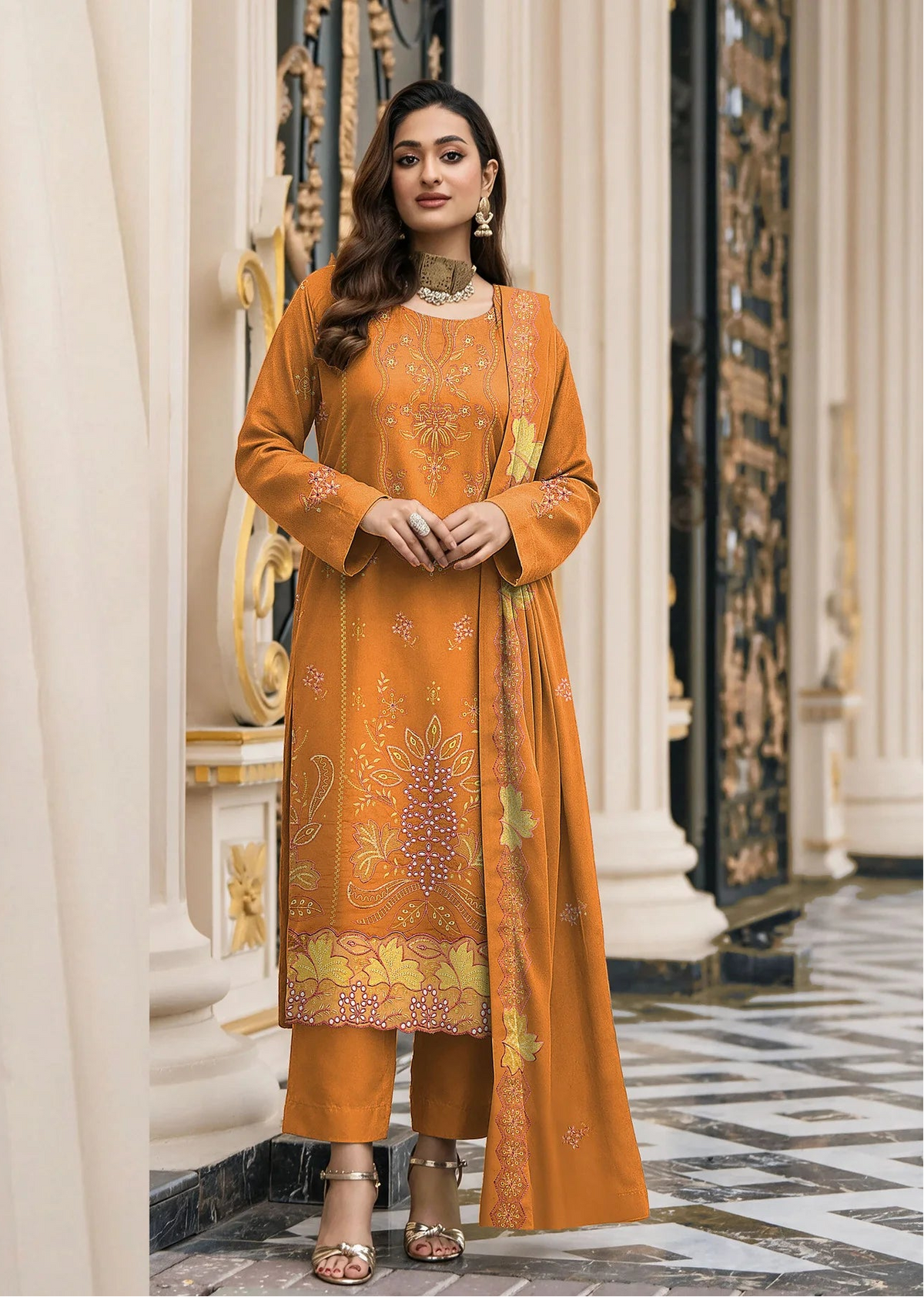 DHANAK 3 PIECE EMBROIDERED (UNSTITCHED)-513