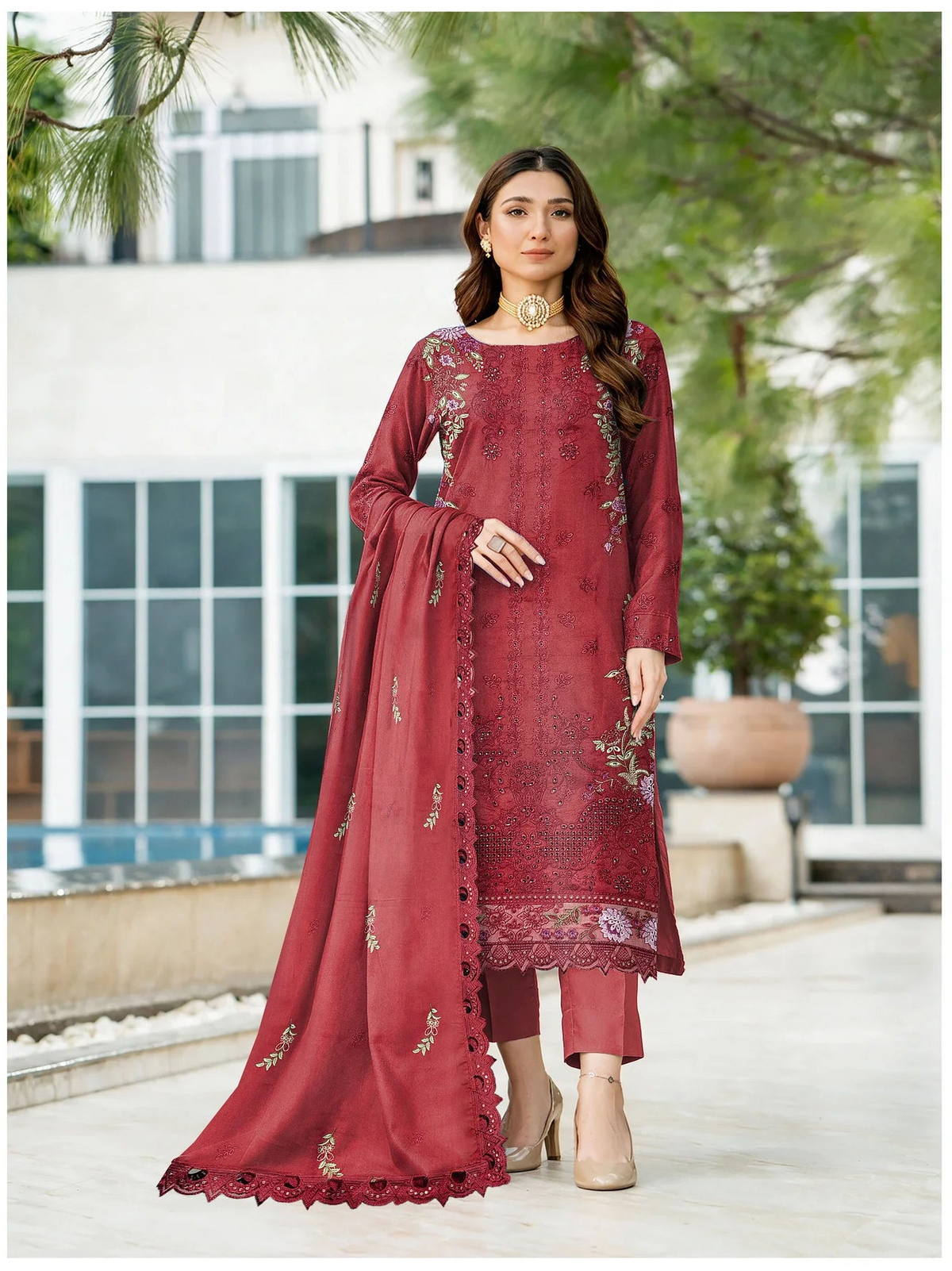 DHANAK 3 PIECE EMBROIDERED (UNSTITCHED)-509