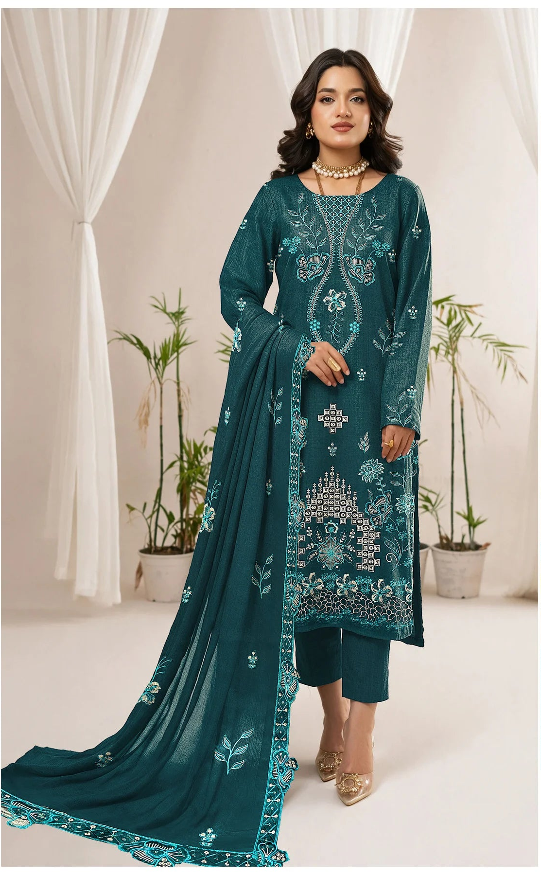 DHANAK 3 PIECE EMBROIDERED (UNSTITCHED)-508