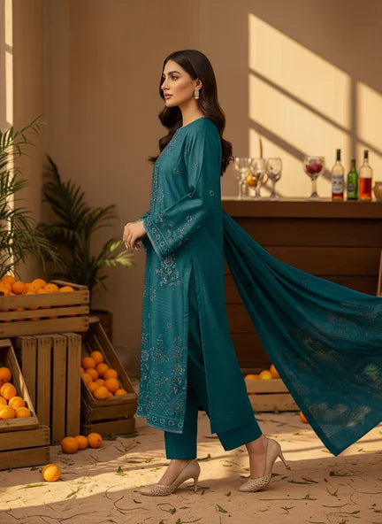 ZINK DHANAK EMBROIDERED | BAROSHA DUPATTA | UNSTITCHED | 4604