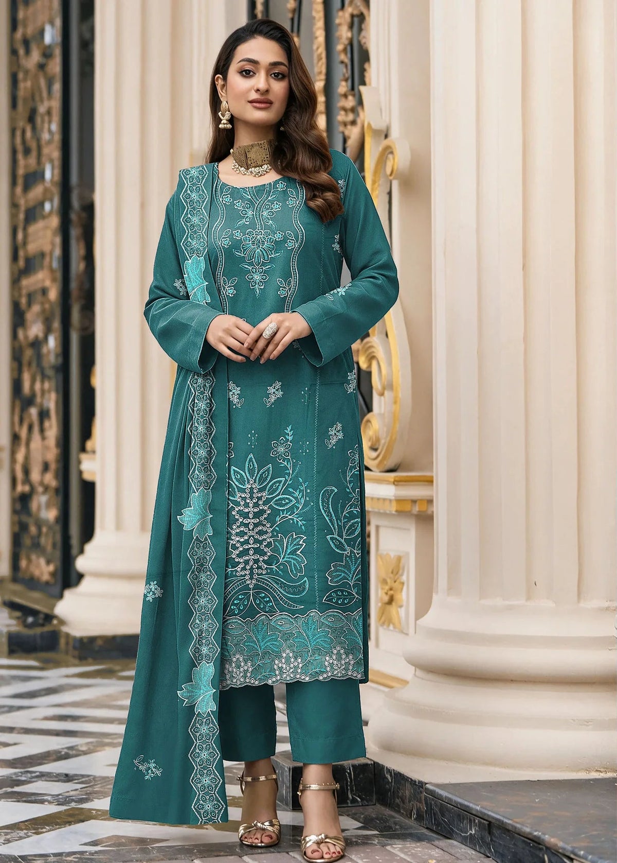 DHANAK 3 PIECE EMBROIDERED (UNSTITCHED)-513