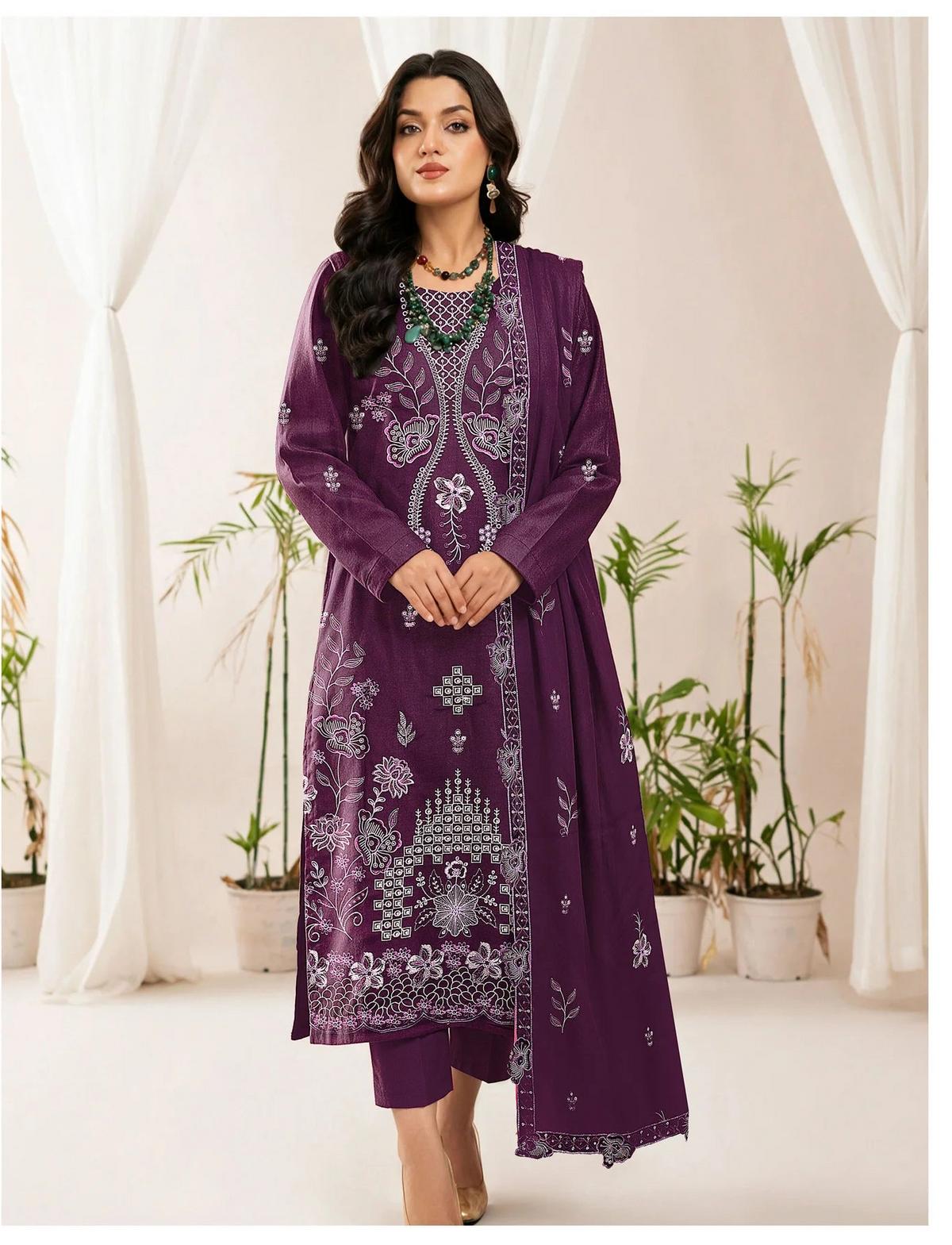 DHANAK 3 PIECE EMBROIDERED (UNSTITCHED)-508