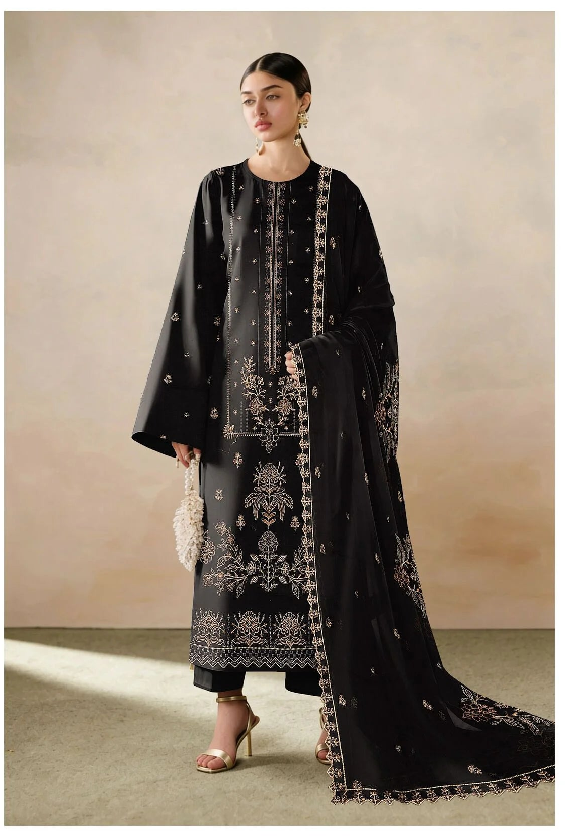 COTTON EMBROIDERED 3 PIECE (UNSTITCHED) - 468