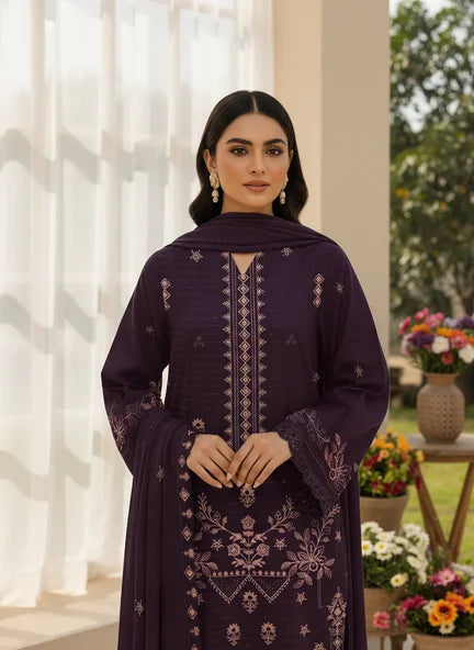 MAGENTA DHANAK EMBROIDERED | 3 PIECE | UNSTITCHED | 4701