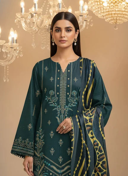 ZINK DHANAK EMBROIDERED | PALACHI VELVET SHAWL | UNSTITCHED | 4901