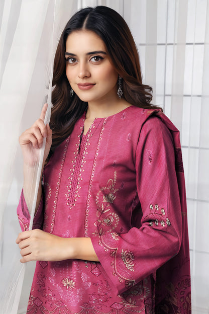 ROSE PINK VISCOSE EMBROIDERED | 3 PIECE | UNSTITCHED | 3705