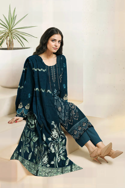 SEA GREEN VISCOSE EMBROIDERED | 3 PIECE | UNSTITCHED | 3701