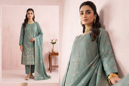 V511 DHANAK 3 PIECE EBROIDERED  (UNSTITCHED)