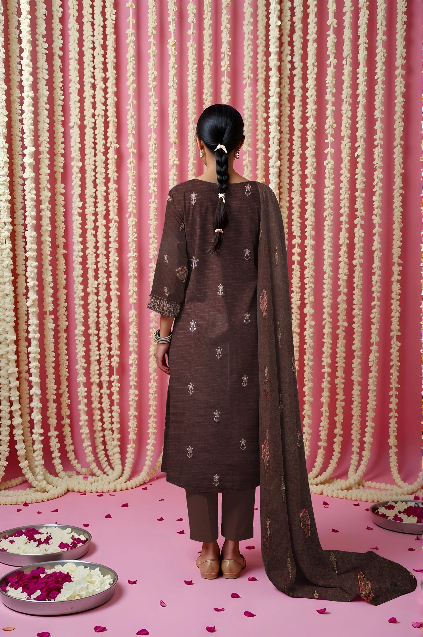 BROWNIE VISCOSE EMBROIDERED | 3 PIECE | UNSTITCHED | 3405
