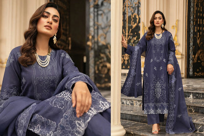 V513 DHANAK 3 PIECE EBROIDERED  (UNSTITCHED)