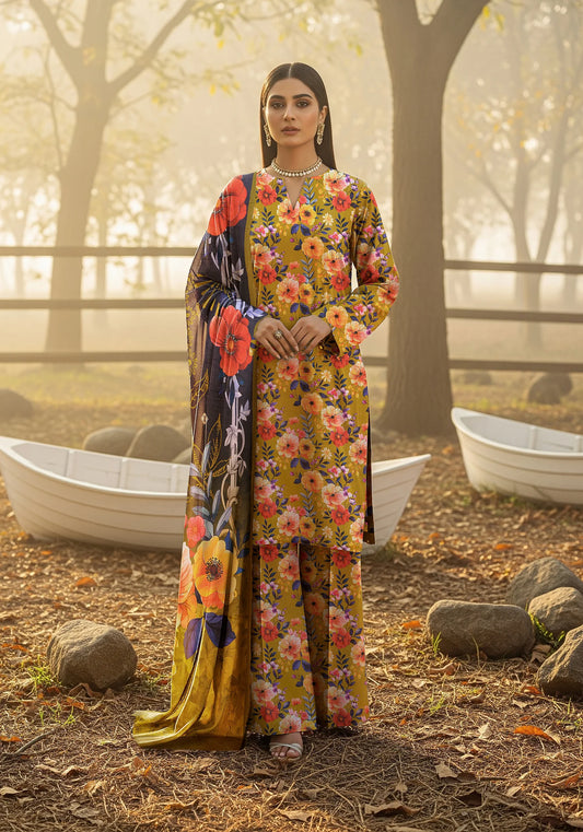 ALPINE PRINTED KARANDI | ALLOVER | UNSTITCHED | 3 PIECE | 4510