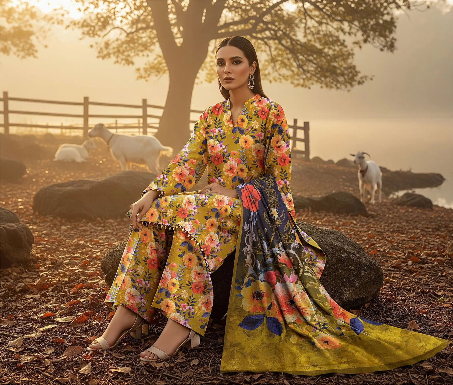 ALPINE PRINTED KARANDI | ALLOVER | UNSTITCHED | 3 PIECE | 4510