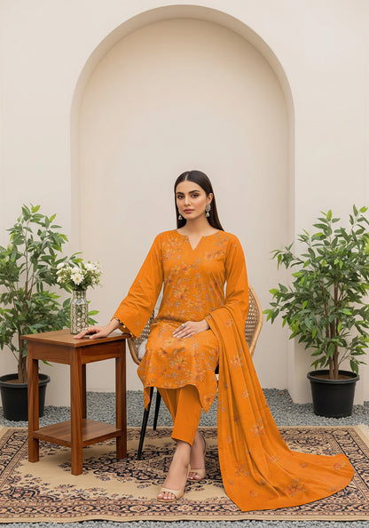MUSTARD GOLD DHANAK EMBROIDERED | 3 PIECE | UNSTITCHED | 380Z