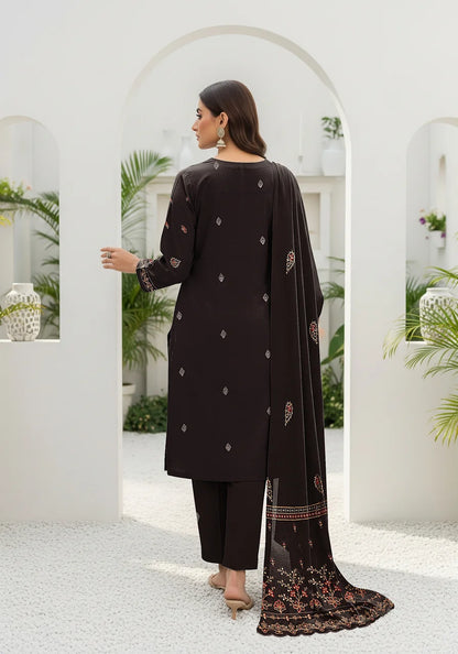 BLACK  DHANAK EMBROIDERED | 3 PIECE | UNSTITCHED | 4103