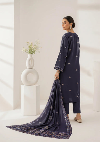 BLUE NAVY DHANAK EMBROIDERED | 3 PIECE | UNSTITCHED | 4206
