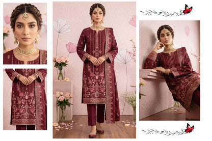 V511 DHANAK 3 PIECE EBROIDERED  (UNSTITCHED)