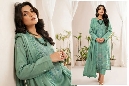V508 DHANAK 3 PIECE EBROIDERED  (UNSTITCHED)