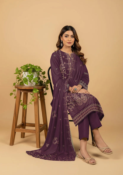 PLUM DHANAK EMBROIDERED | 3 PIECE | UNSTITCHED | 4301