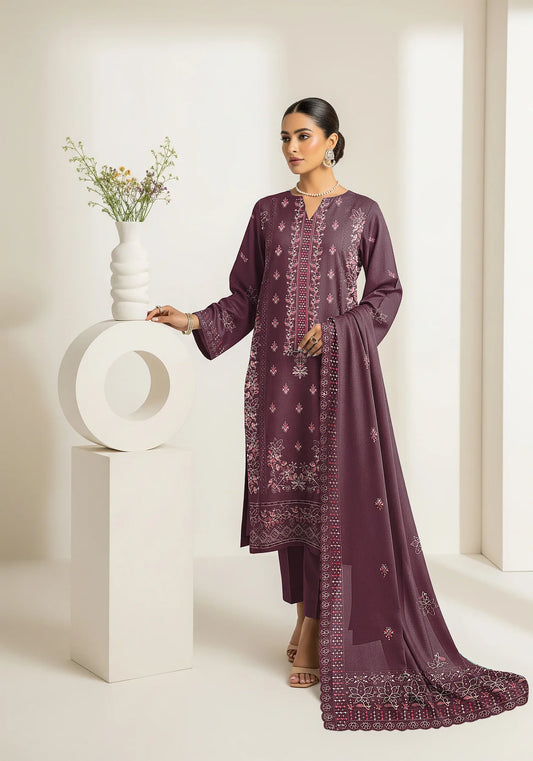 MAJENTA DHANAK EMBROIDERED | 3 PIECE | UNSTITCHED | 4205
