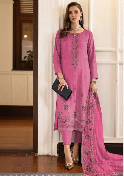 COTTON EMBROIDERED 3 PIECE (UNSTITCHED) - 489