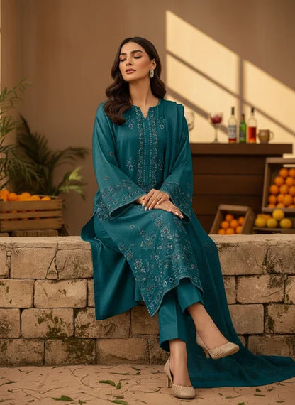 ZINK DHANAK EMBROIDERED | BAROSHA DUPATTA  | UNSTITCHED | 4604