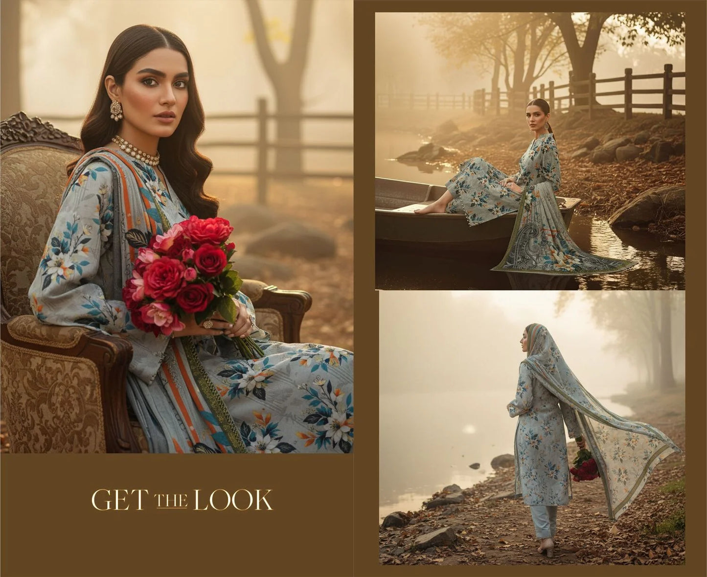 GREY CLOUD PRINTED KARANDI | ALLOVER | UNSTITCHED | 3 PIECE | 4503