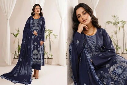 V508 DHANAK 3 PIECE EBROIDERED  (UNSTITCHED)