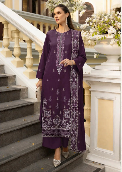 COTTON EMBROIDERED 3 PIECE (UNSTITCHED) - 489