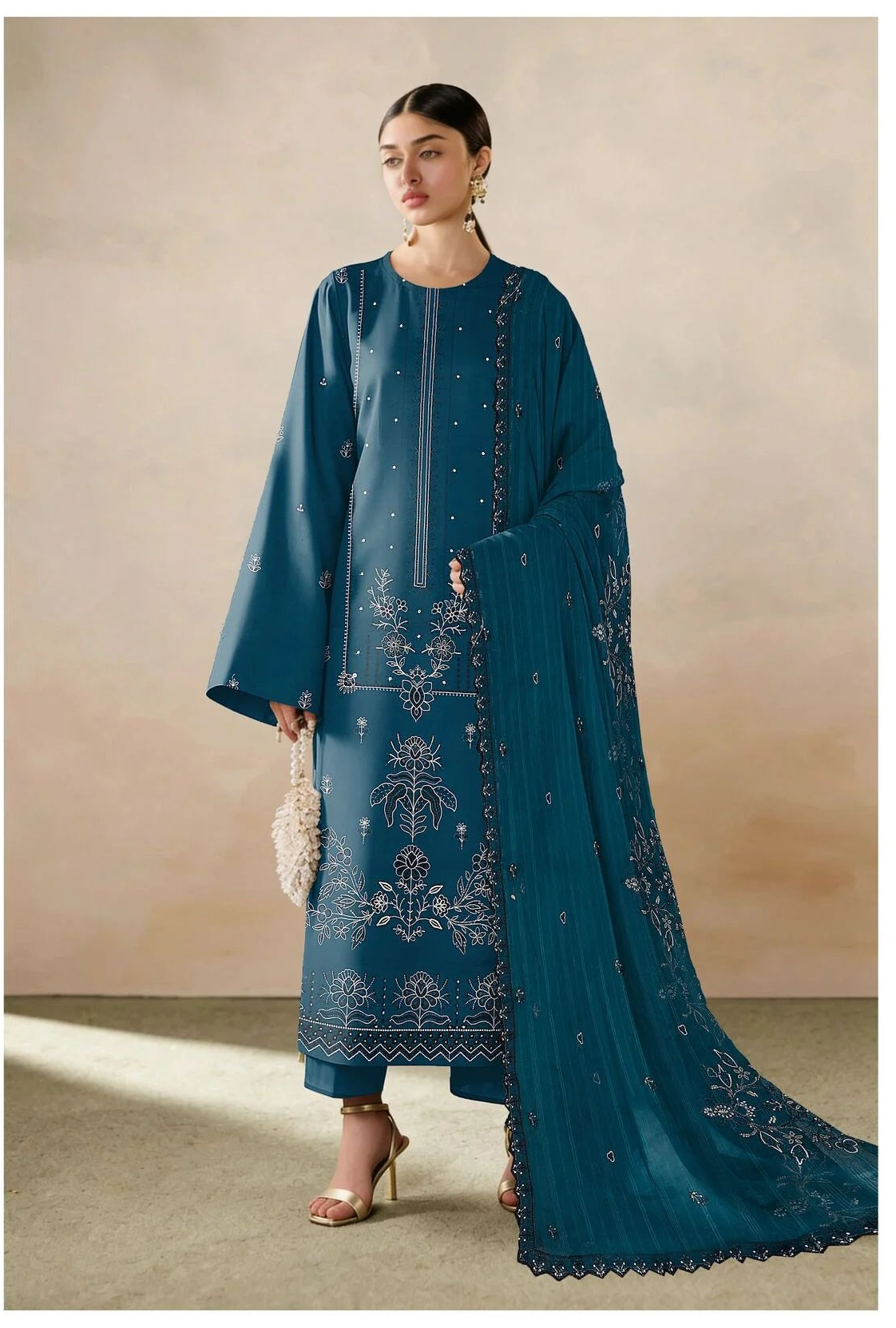 COTTON EMBROIDERED 3 PIECE (UNSTITCHED) - 468