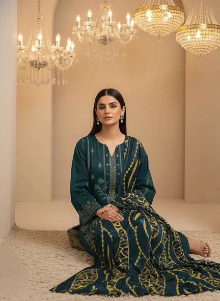 ZINK DHANAK EMBROIDERED | PALACHI VELVET SHAWL | UNSTITCHED | 4901