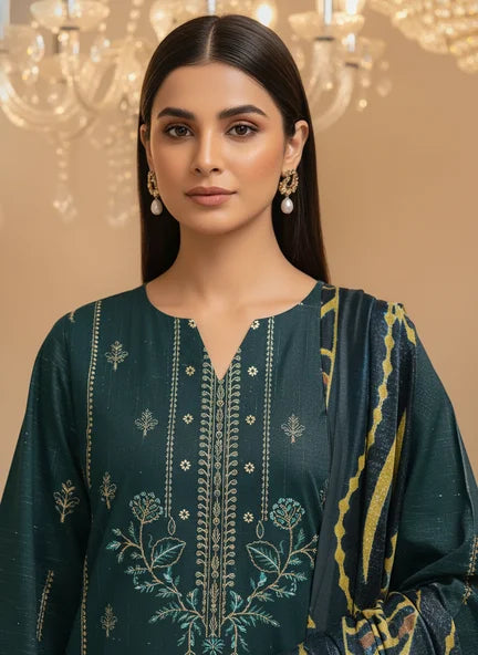 ZINK DHANAK EMBROIDERED | PALACHI VELVET SHAWL | UNSTITCHED | 4901