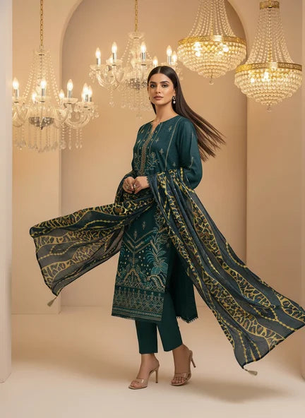 ZINK DHANAK EMBROIDERED | PALACHI VELVET SHAWL | UNSTITCHED | 4901