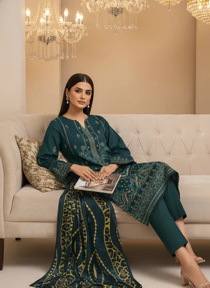 ZINK DHANAK EMBROIDERED | PALACHI VELVET SHAWL | UNSTITCHED | 4901