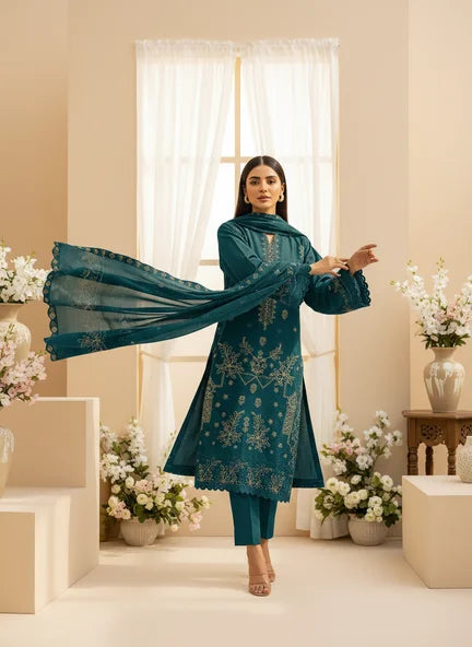 ZINK  DHANAK EMBROIDERED | 3 PIECE | UNSTITCHED | 4705
