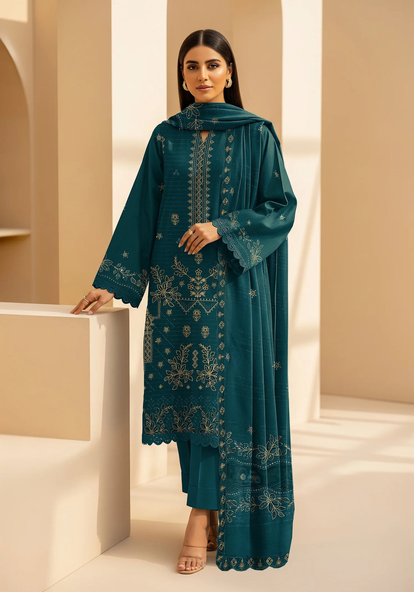 ZINK  DHANAK EMBROIDERED | 3 PIECE | UNSTITCHED | 4705